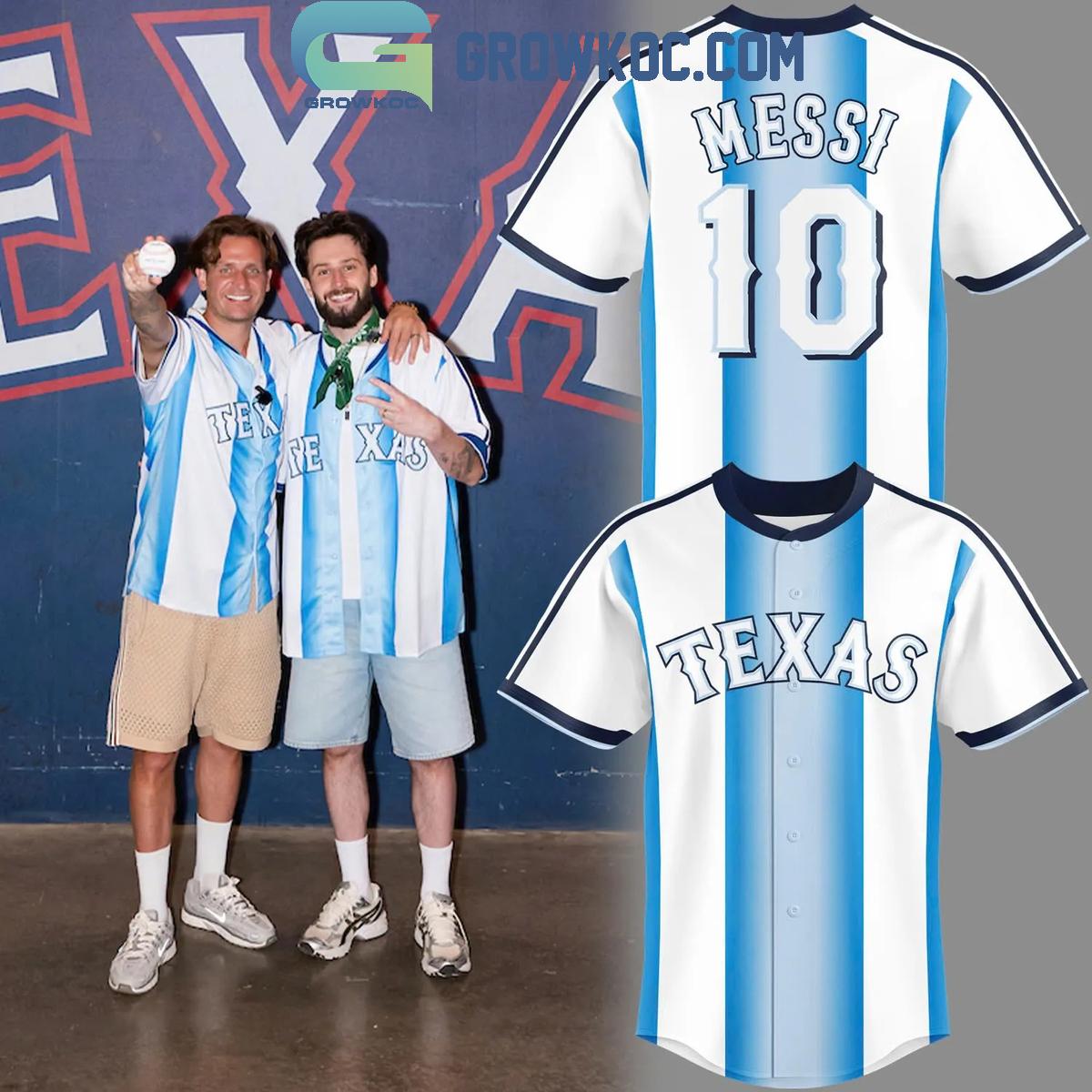 Texas Rangers x Argentina Messi 10 Jersey Texas Rangers x Argentina Messi 10 Jersey