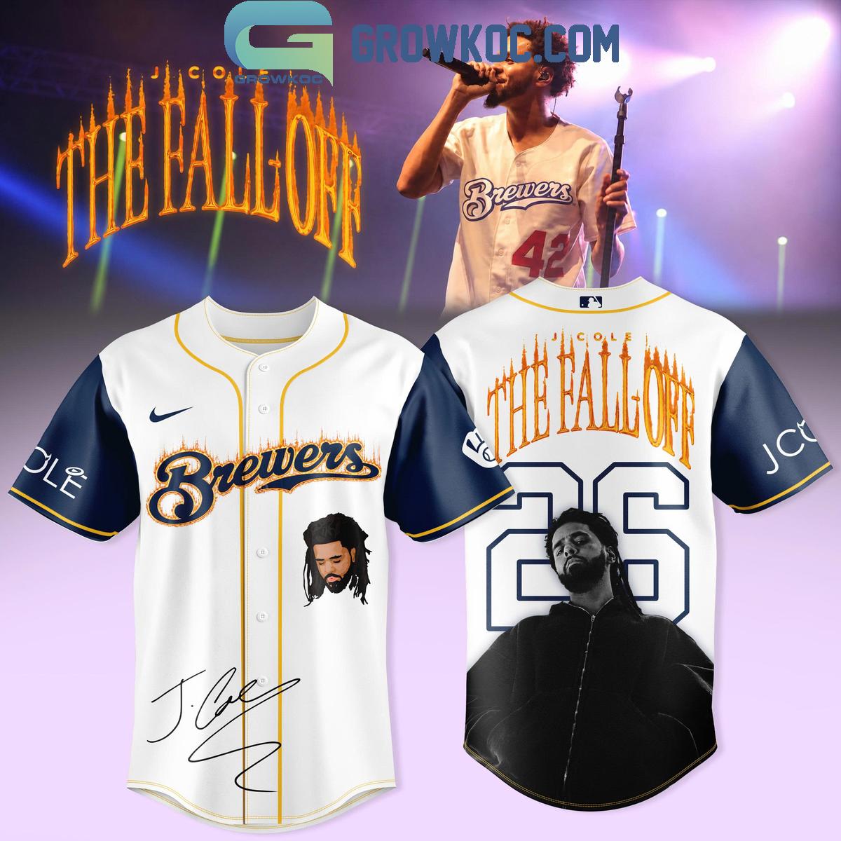 Milwaukee Brewers J Cole The Fall Off Tour 2026 Jersey Milwaukee Brewers J Cole The Fall Off Tour 2026 Jersey