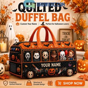 Horror Movie Halloween Quilted Duffel Bag