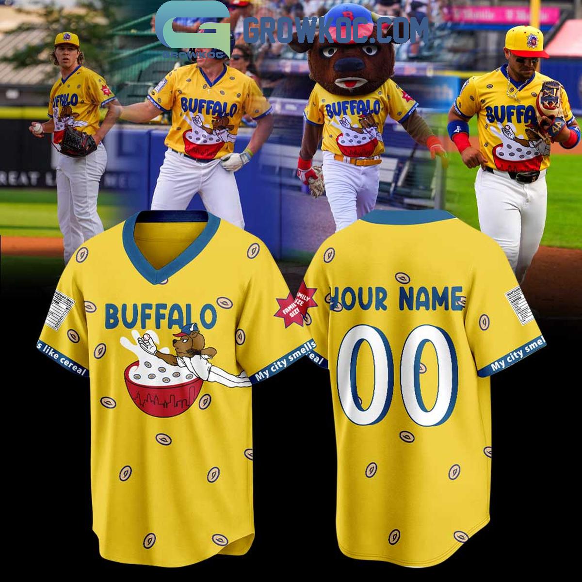 Buffalo Bisons Cereal Sub Blank Custom Baseball Jersey Buffalo Bisons Cereal Sub Blank Custom Baseball Jersey
