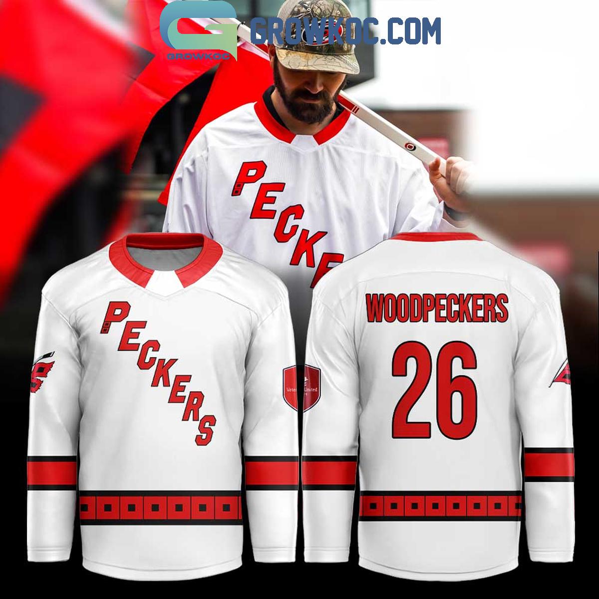 Carolina Hurricanes x Woodpeckers Celebrate Canes Stanley Cup Hockey Jersey Carolina Hurricanes x Woodpeckers Celebrate Canes Stanley Cup Hockey Jersey