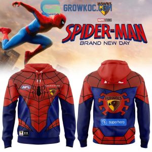 Hawthorn Hawks x Spider Man Brand New Day Hoodie Shirt Hawthorn Hawks x Spider Man Brand New Day Hoodie Shirt