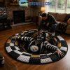 Pittsbugh Steelers Beetlejuice 3D Illusion Hole Halloween Round Quilted Floor Mat